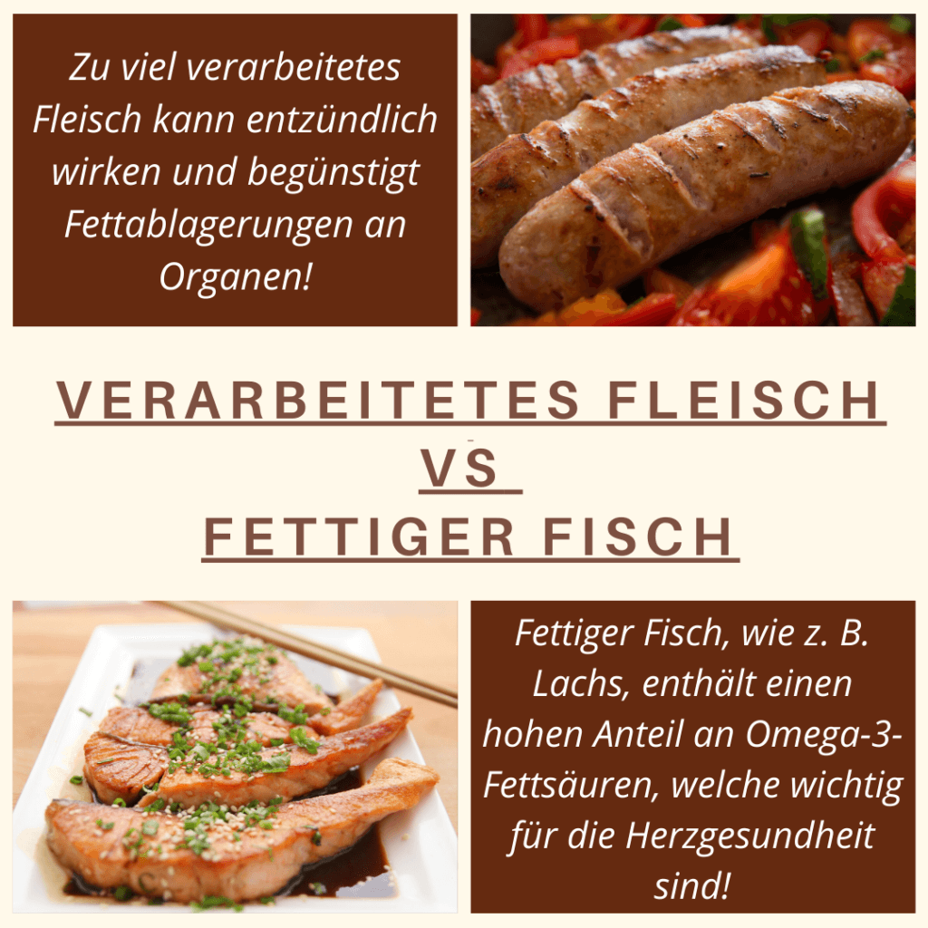 verarbeitetes Fleisch gegen fettiger Fisch - Was ist gesünder?